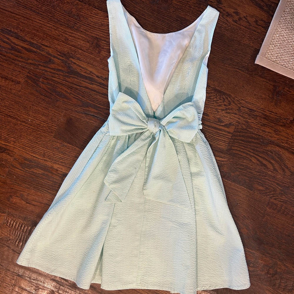 Lauren James Seer Sucker Bow Dress XS